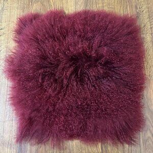 CB2 Crate and Barrel Mongolian sheepskin fur pillow cover